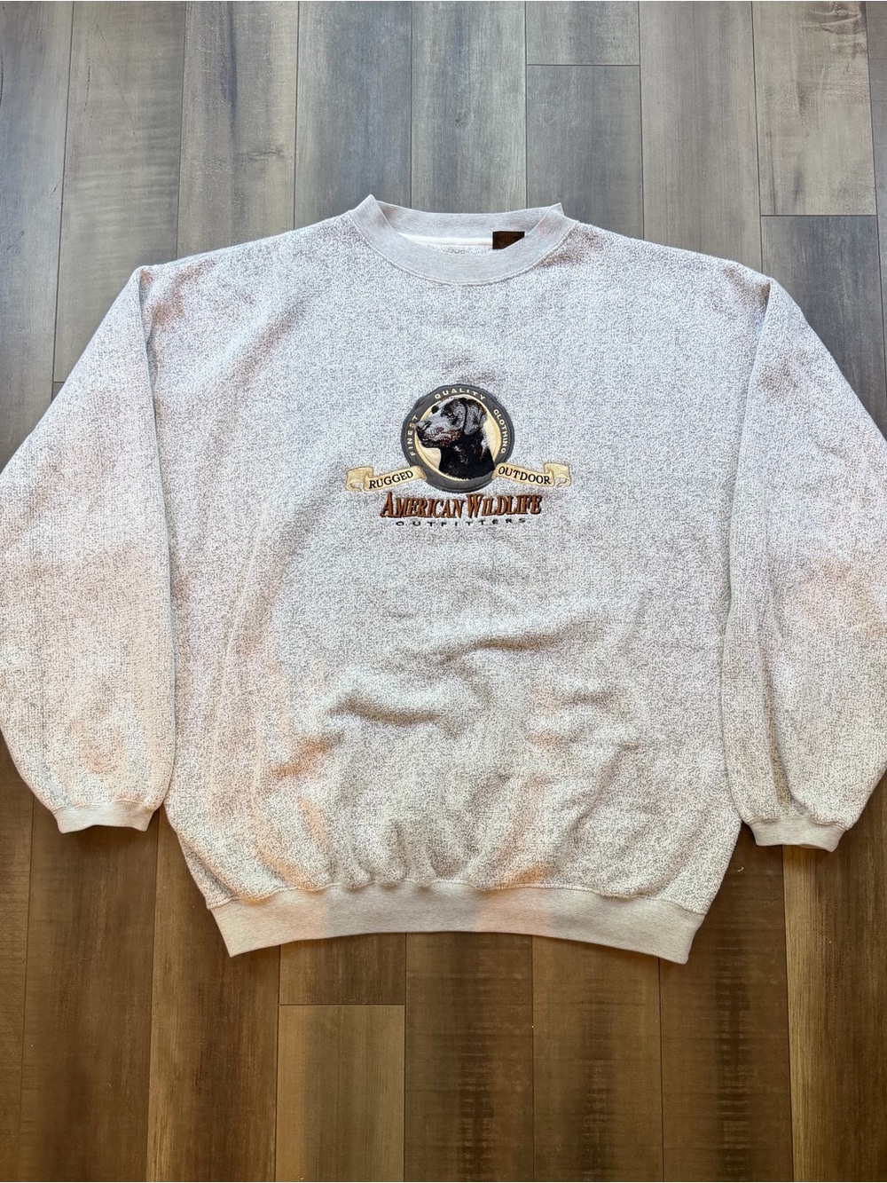 American Wildlife Outfitters Sweatshirt Crewneck Mens XL Black Lab Embroidered